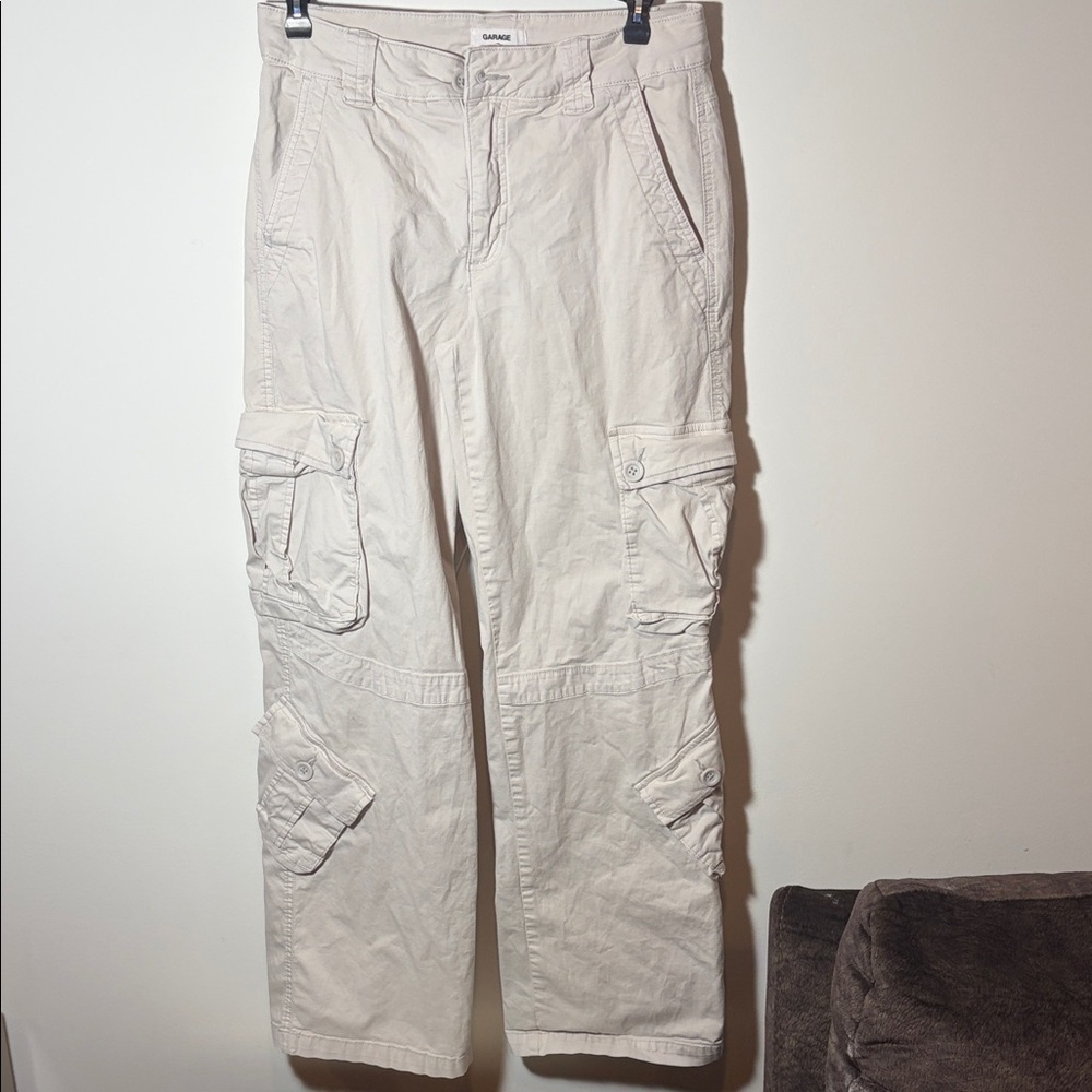 Garage Khaki Cargo Pants- Wide Leg- Y2K - Sz XS